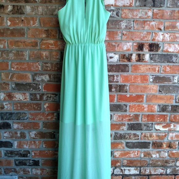 Gianni Bini szXS Mint Green Chiffon Maxi - Picture 6 of 7